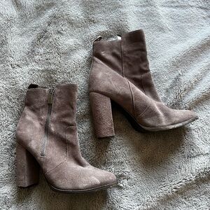 Taupe Suede Ankle Boots